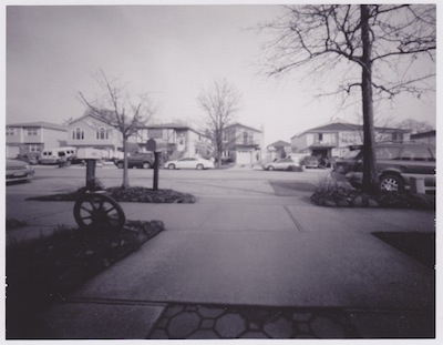 Pinhole photograph taken from garage